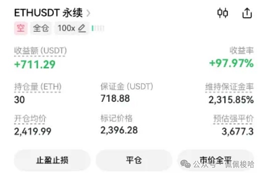 太爽了！比特币空单再创佳绩，4000美金轻松落袋